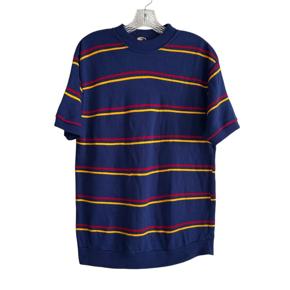 Towncraft Vintage 70s Striped Knit Sweater Tee Mens M